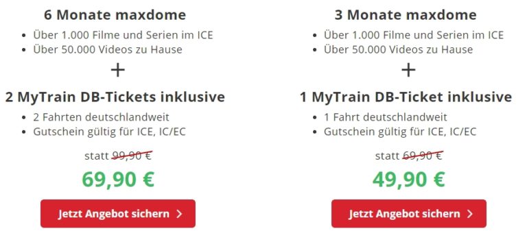 MyTrain 2 deutschlandweite Fahrten im ICE (DB