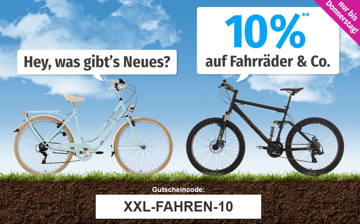 Garten Xxl 10 Rabatt Auf Alle Fahrrader E Bikes Monsterdealz De