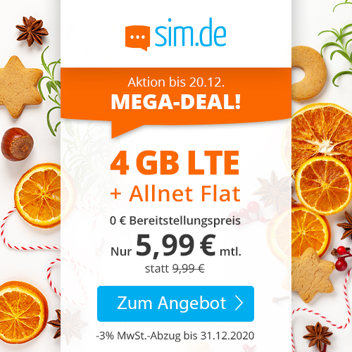 4GB LTE Allnet-Flat Für 5,99€/Monat Monatlich Kündbar!| MonsterDealz.de