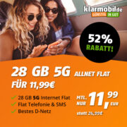 ⏰ *TOP JETZT OHNE AG* 28 GB Telekom LTE Allnet-Flat für 11,99€/Monat (eSIM, VoLTE & WLAN Call)