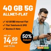 🔥 *TOP* 40GB 5G Alles-Flat im TELEKOM-Netz für nur 14,99€/Monat (0€ AG, eSIM)