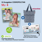 10 Ausgaben COSMOPOLITAN rechnerisch GRATIS + reisenthel Kühlasche (Wert ~25€)