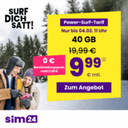 SIM24: 5G AllnetFlats – z.B. 40GB für 9,99€/Monat (mtl. kündbar)