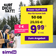 SIM24: 5G AllnetFlats – z.B. 50GB für 9,99€/Monat (mtl. kündbar)