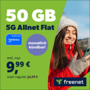 *TOP* 50GB 5G Allnet-Flat im o2-Netz für 9,99€/Monat – Monatlich kündbar