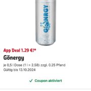 Gönergy Energiedrink gratis bei REWE