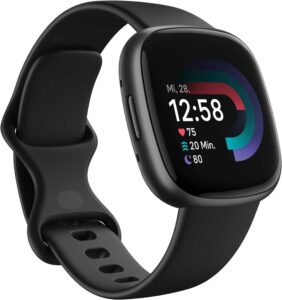 Google Fitbit Versa 4 – Smartwatch mit GPS (Schwarz))