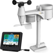 [Prime] National Geographic Wetterstation Funk mit Aussensensor mit 7-in-1 Profi-Sensor für Wind, Luftfeuchtigkeit, Temperatur, Niederschlag, UV-Level und Lichtintensität