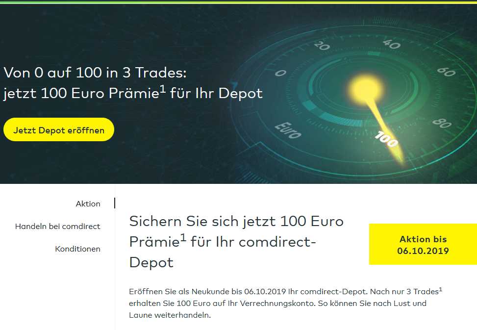 Top Jetzt 100 Euro Pramie Fur Ihr Comdirect Depot 75 Kwk Pramie Monsterdealz De