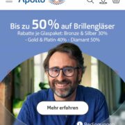 🤓 auf Brillengläser bis zu 50 % bei Apollo