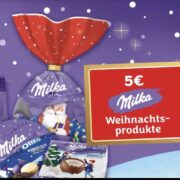 5€ Gutschein garantiert nach Kauf von MilkaWeihnachtsprodukten von mind.5€