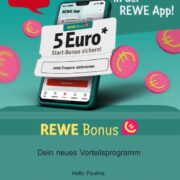 5€ Startguthaben (Mindesteinkauf: 30€) bei rewe Bonus - Nachfolger von Payback