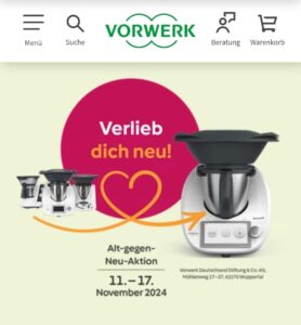 Bis zu 400 Euro Rabatt,- beim Tausch "Alt gegen Neu-, bei Thermomix ( Vorwerk )